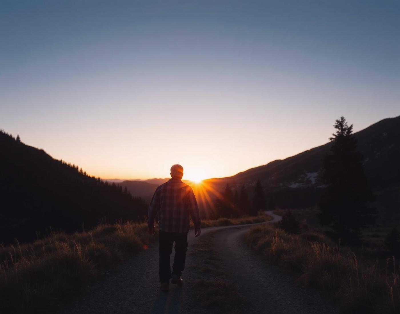 A quiet Colorado path at sunrise — steady footing, long view